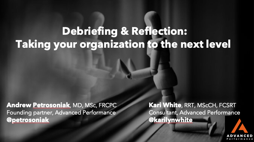 AdvPerformHD's tweet photo. We recently led an organization in a debriefing workshop. 

Debriefing (or post mortem or after action review) after an event is absolutely critical for learning but its not always done well. 

Here's are 5 key aspects we discussed.  

1. Creation of a psychologically safe space https://t.co/v73hsLfmOC