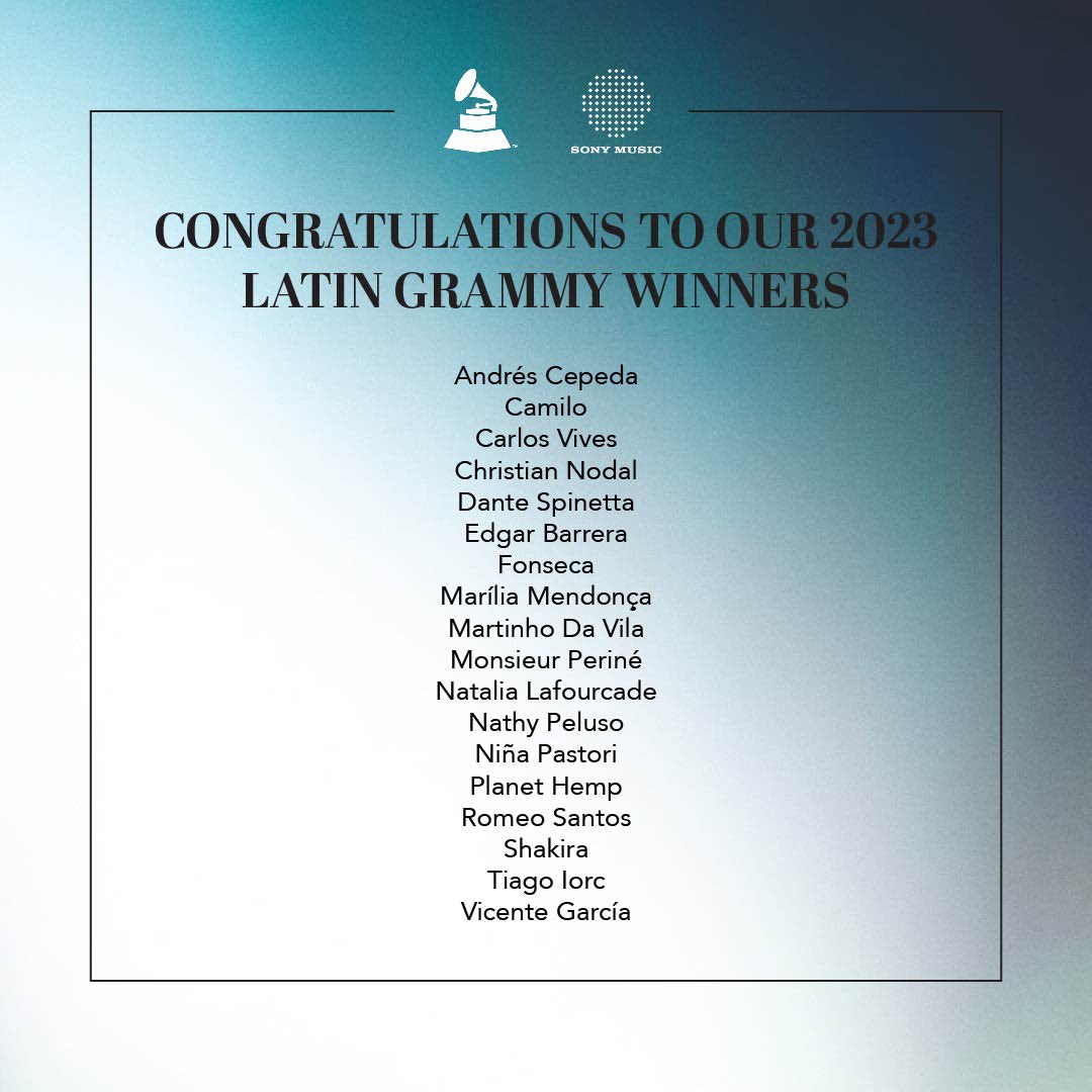 Congratulations to our 2023 Latin Grammy winners!
