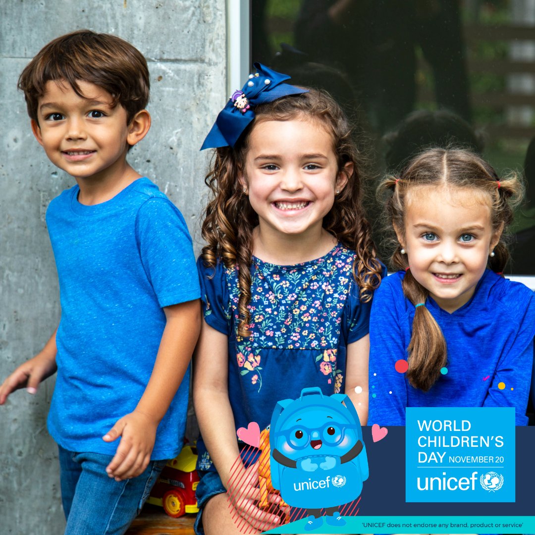 CountryDayCR's tweet image. 🎉 Today, we're standing in solidarity to celebrate World Children's Day, wearing blue to honor all children worldwide. Together, for every child's education! #CountryDayCR #NAEUnicef #NAEWorldChildrensDay #NAETheAmericas 💙🎉