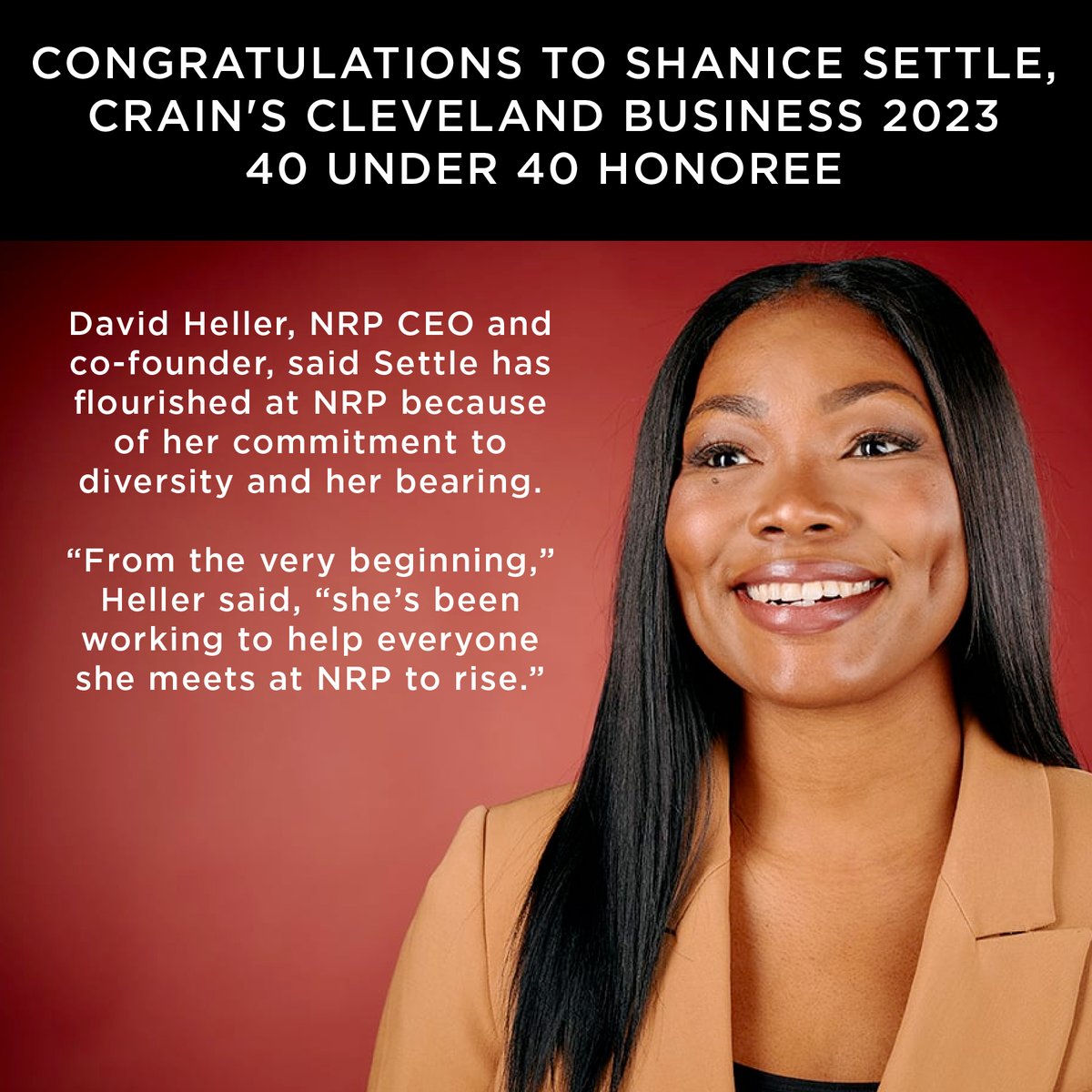 🌟 Congratulations to our Director of Content and Communications, Shanice Settle for being named a Crain's Cleveland Business 40 Under 40 Honoree! These awards recognize some of Cleveland's brightest leaders making an impact within their organizations and their communities. 🌟