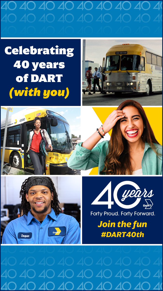 informatedfw's tweet photo. DART Celebrates 40 Years of Service in North Texas!๐
๐In celebration, DART is hosting multiple block party events to commemorate its 40th anniversary throughout DFW, and everyone is invited. Explore the festivities at https://t.co/pUsF78o5SC.
๐ธby @dartmedia
#Dallas #DART40th https://t.co/nvQKnxb6ru