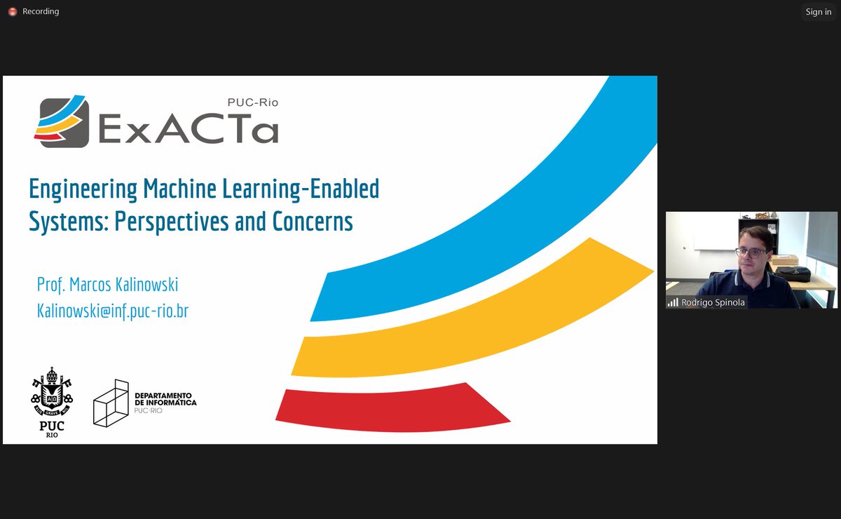 Software Engineering is outdated! Great talk from <a href="/prof_kalinowski/">Marcos Kalinowski</a> at <a href="/VCU/">VCU</a> on how to adapt SE standards to ML-enabled systems.