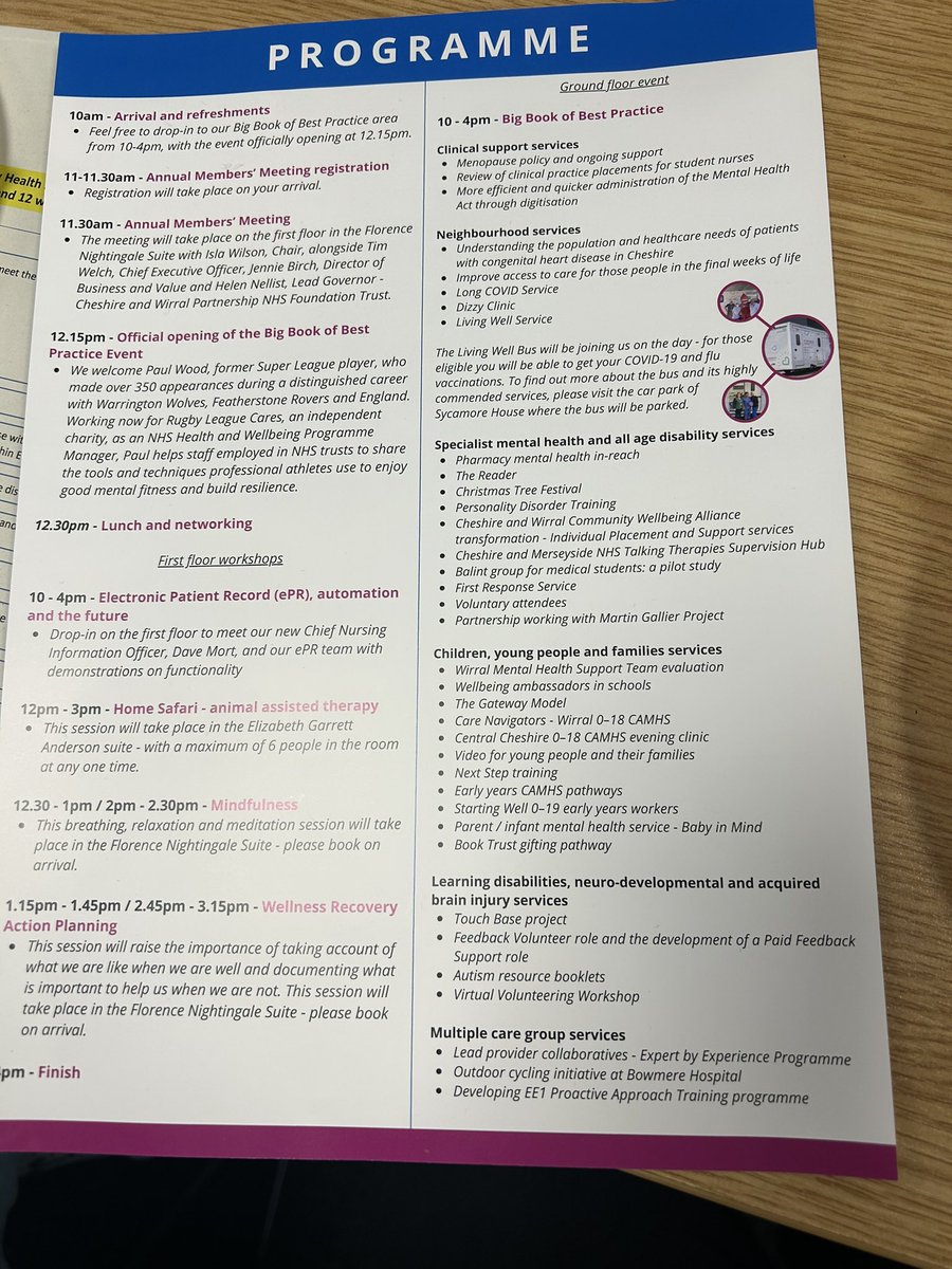Brilliant event today with <a href="/cwpnhs/">Cheshire and Wirral Partnership NHS FT</a> the Big Book of Best Practice. So proud of our services within the Neighbourhood Care Group. Well done and thank you to all involved and for excellent organisation 👏