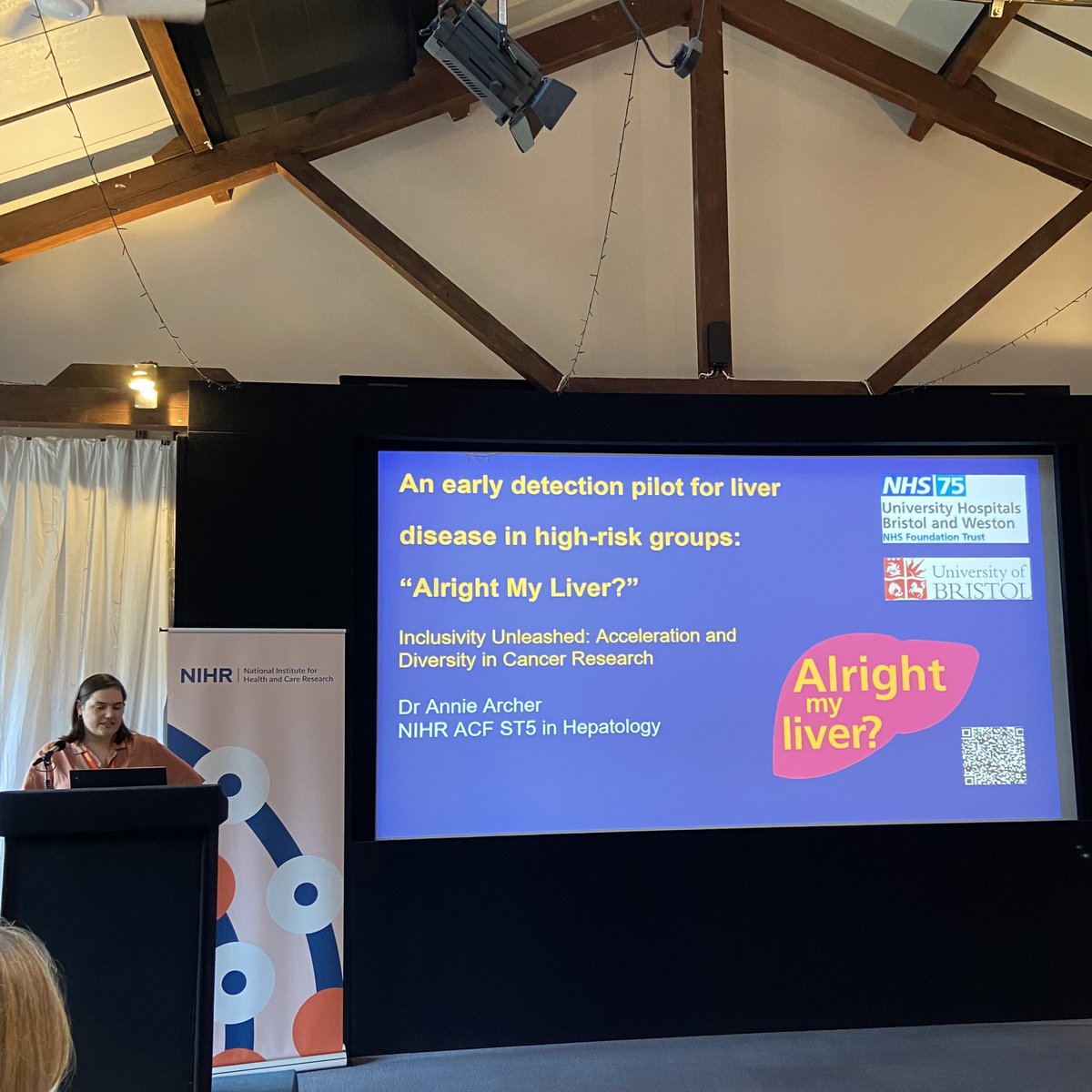 HannahLittleRN's tweet photo. ‘Alright My Liver?’ @AnnieArcher outlining how important proactive outreach and relatability are for tackling health inequalities @NIHRcommunity #InclusivityUnleashed @SWAGCaAlliance https://t.co/iCN8QCKk0A