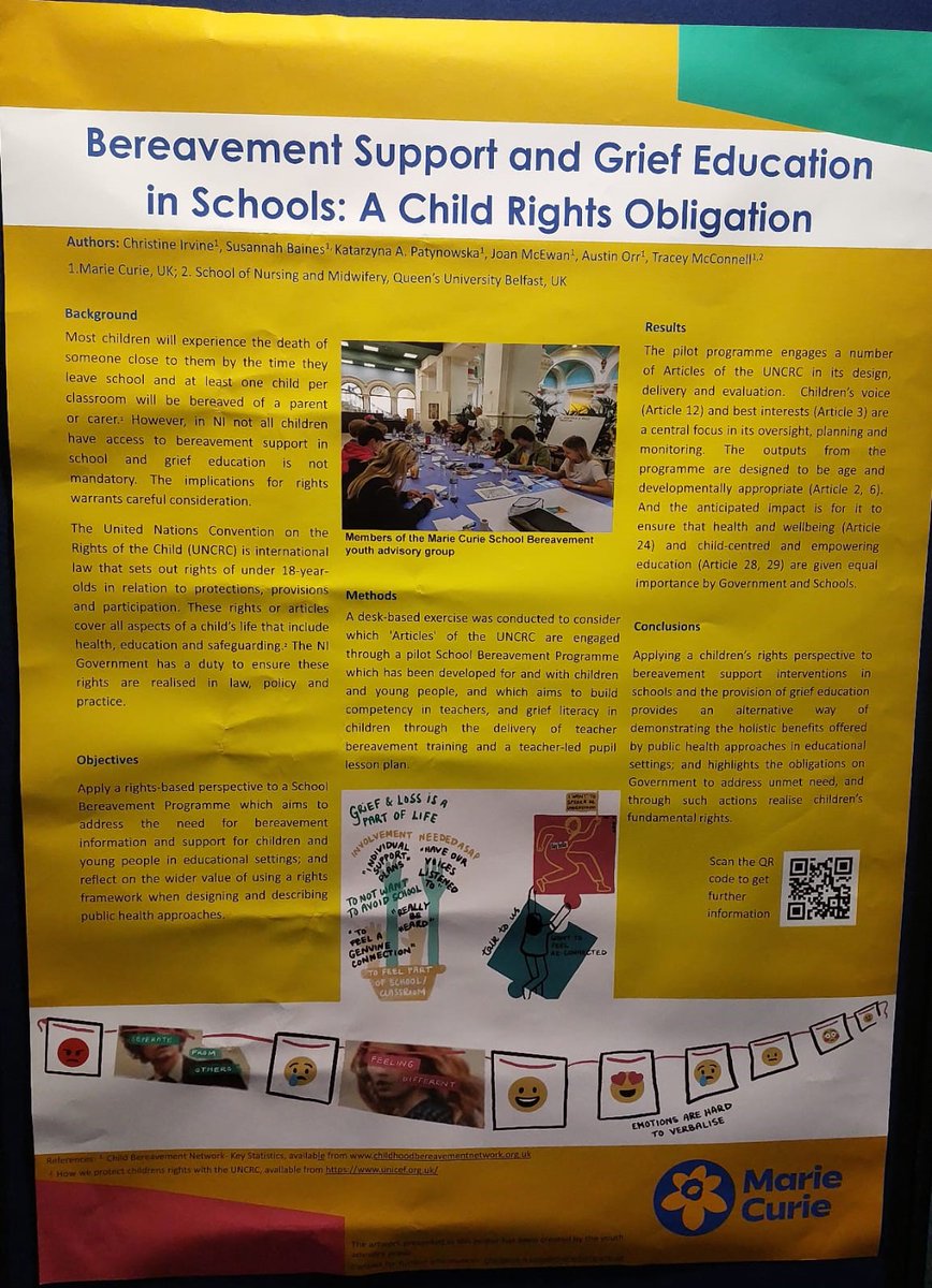 🎉Huge Congratulations🎉 to our Senior Policy Manager Christine Irvine on winning Best Poster at @AIIHPC #EPACPublichealth. Our child grief project seeks to make sure every child has the right education and support to help them at a time of bereavement. #ChildGrief #cgaw23