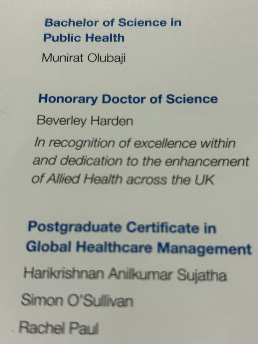 Today I had the greatest of honours in giving the oration for the Honorary Doctorate of Science to @BeverleyHarden at our Graduation ceremony. As my youngest would say #bestdayever celebrating Allied Health Professions throughout their careers.