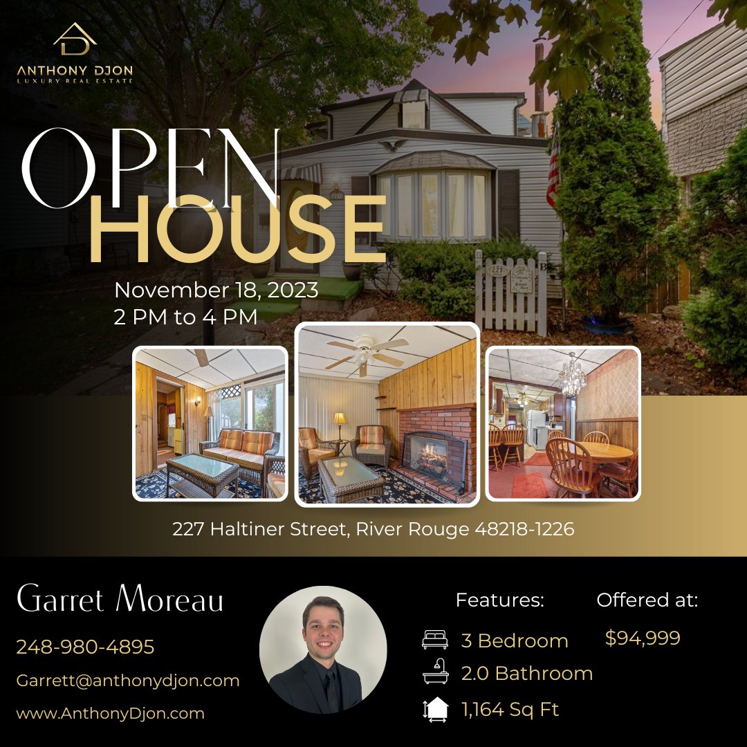 AnthonyDjonLRE's tweet photo. 🏡 Join us for an Open House Extravaganza!🌟🔑

For more details, contact us today.
Let's make your real estate dreams a reality!
📞(248) 747-4834
📧 Email: anthony@anthonydjon.com

#OpenHouse #home #property #forsale #realestate #newhome #AnthonyDjonLuxuryRealEstate #dreamhome https://t.co/D8rmFM0NR7