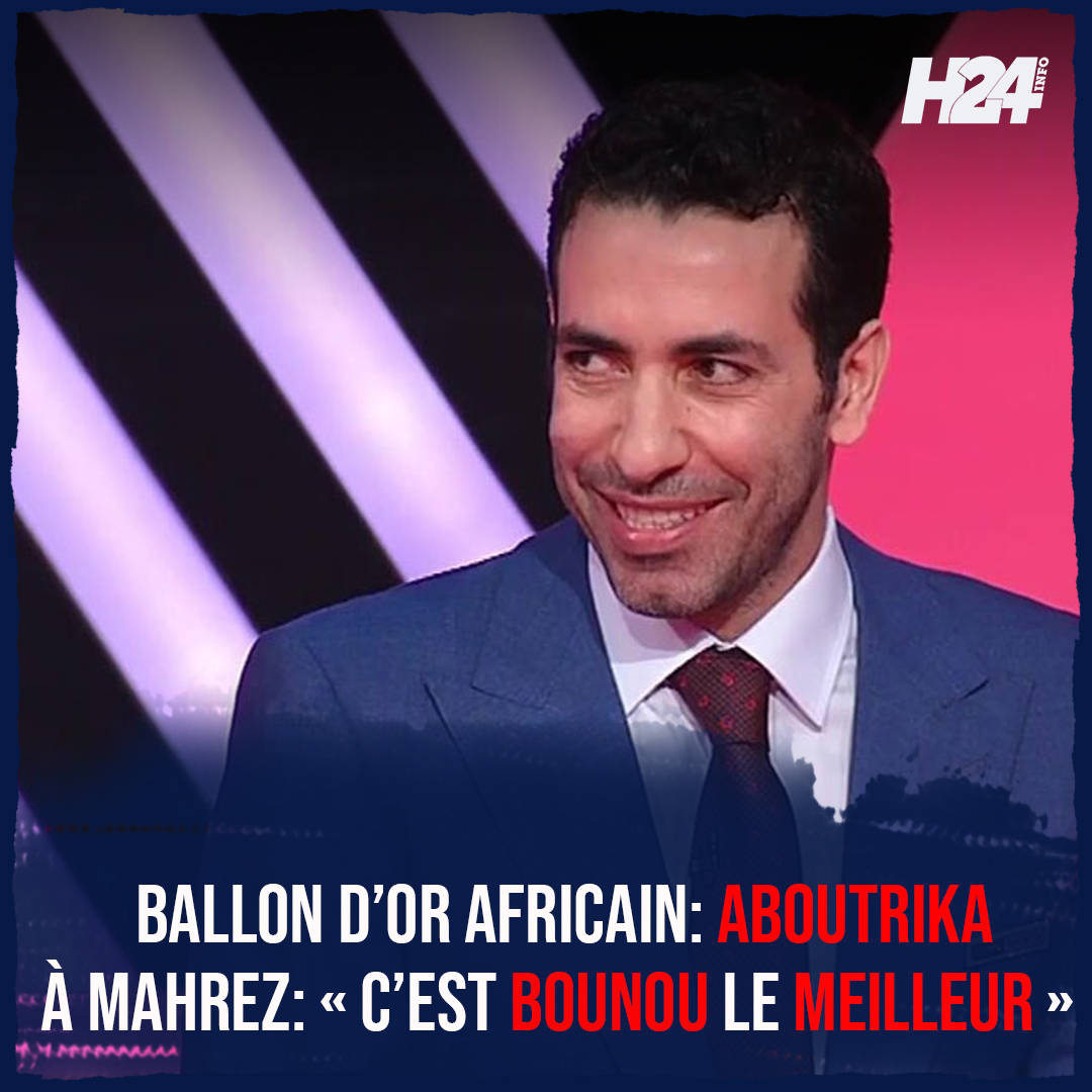 H24Info's tweet photo. Lors d’une émission sur un plateau égyptien, l’ancien Pharaon Mohamed #Aboutrika a recadré l’Algérien #Riyad_Mahrez quant à ses propos sur le portier Marocain, Yassine #Bounou.
Détails ➡️ https://t.co/e9B9xp6JOm https://t.co/hLKxodp5M5