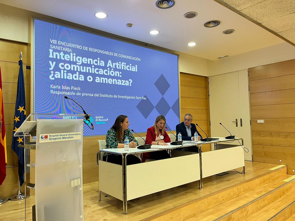 Avui, Karla Islas, responsable de premsa de l’#IRSantPau, ha participat en la jornada “VIII Encuentro de responsables de comunicación sanitaria” celebrada a l'Hospital Gregorio Marañón, a Madrid. <a href="/OjodeThot/">David García García</a>