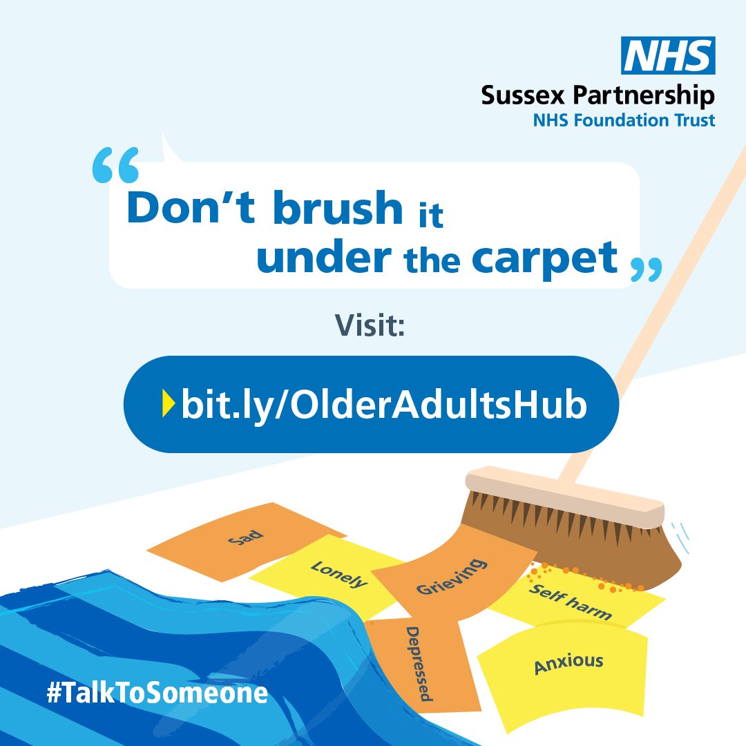 Feeling like you can't cope or don't know where to turn? Don't brush it under the carpet. Help is available. #TalkToSomeone