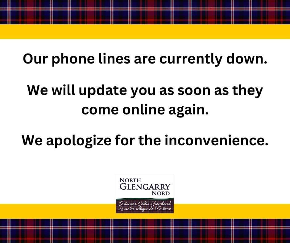 ‼️Our phone lines are currently down‼️

We will update you as soon as they come online again. 

We apologize for the inconvenience and thank you for your patience and understanding.