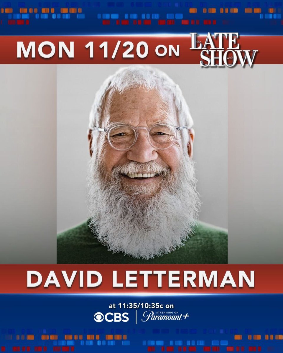 Letterman x Colbert. @CBS Monday.