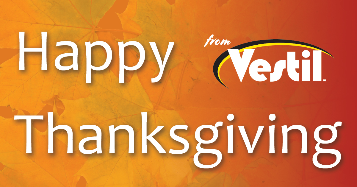 vestilmfg's tweet photo. Wishing you a safe and happy Thanksgiving!
Vestil Manufacturing will be closed Thursday, November 23th &amp; Friday, November 24th for the Thanksgiving holiday.
As always, thank you for your business, loyalty, and support. From all of us at Vestil Manufacturing! #WeveGotIt #VestilMfg https://t.co/iEnALRqt5Q
