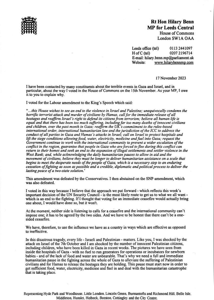 hilarybennmp's tweet image. Here is my statement on this week’s vote on Gaza.