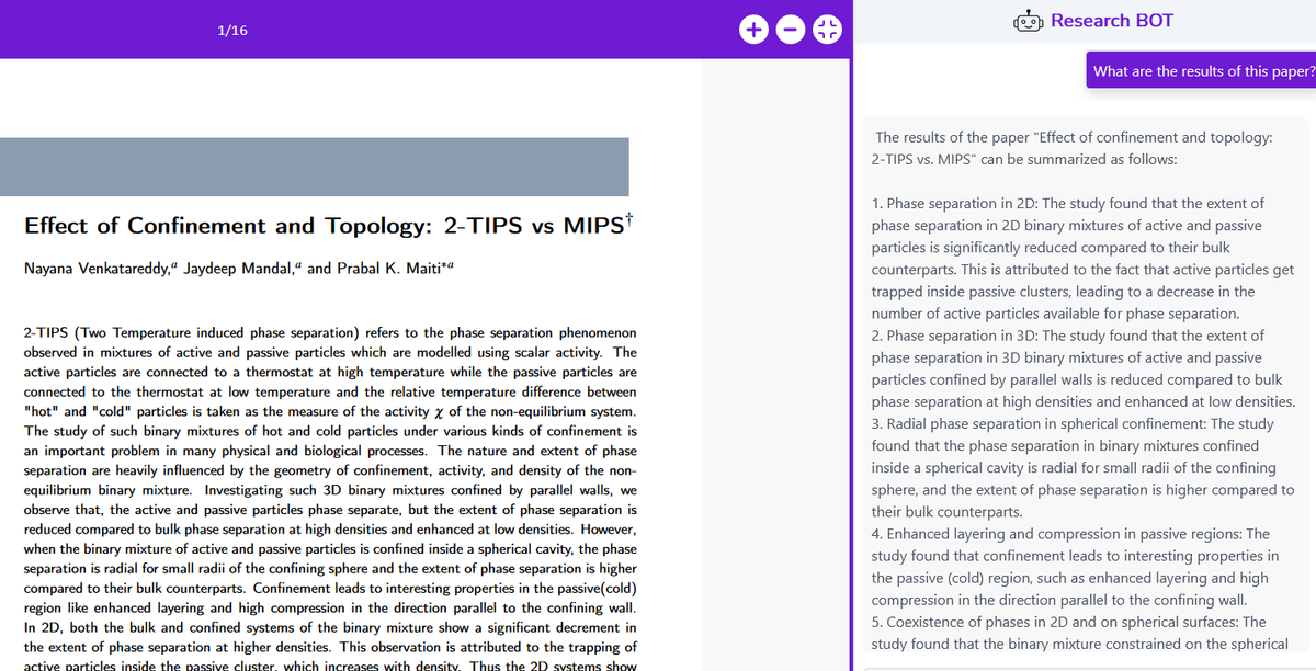 MapResearchAI's tweet photo. @Physics_at_IISc @iiscbangalore Get the full paper here:
https://t.co/1tHMMok1vr

You can also find additional features like Research BOT #AI to summarize the #Researchpaper and answer any questions, conceptual or paper-related, to help you read and comprehend it much faster. https://t.co/isEe8Aas5w