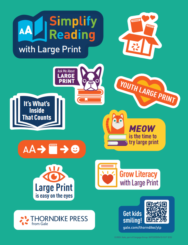 Visit us at booth 705 at #NCTE to discover a youth reading format that’s easier on the eyes. Flip through a large print book and grab a free vinyl sticker sheet to spread some reading love!
#NCTE23 #YouthLargePrint #YABooks #YoungAdult #MiddleReaders