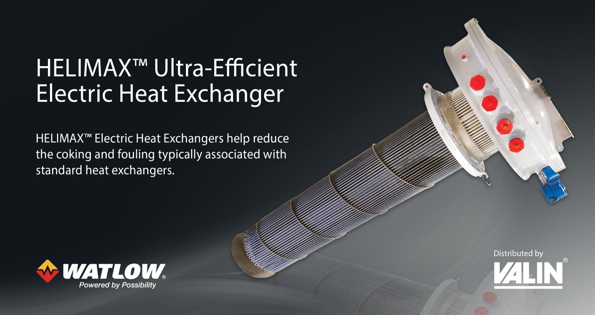 ValinCorp's tweet image. Elevate your operations with Helimax, Watlow&apos;s ultra-efficient electric heat exchanger! 🔥Experience unmatched efficiency and precision in heat transfer. Learn more below

📢 okt.to/F0vhKV

#circulationheater #heatexchanger #processheat #heating #heatexchanger 
@watlow