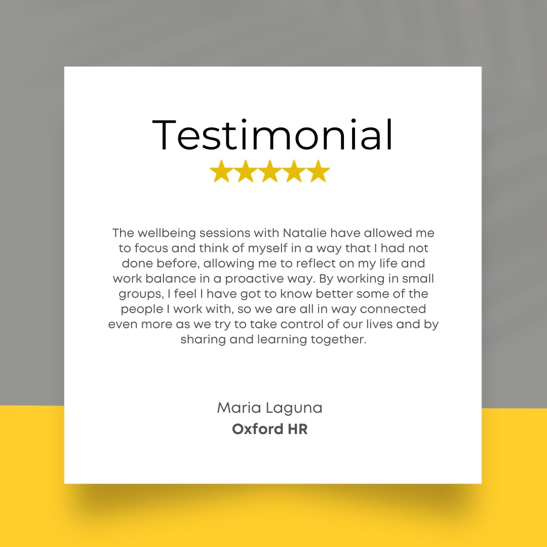 Oldie but goldie! Some kind words from our dear friend Maria Laguna from Oxford HR, thank you so much Maria 💛

Interested in learning more about our group wellness sessions? Click the link in our bio for more info and to book in a chat.

#feedbackfriday #review #startup