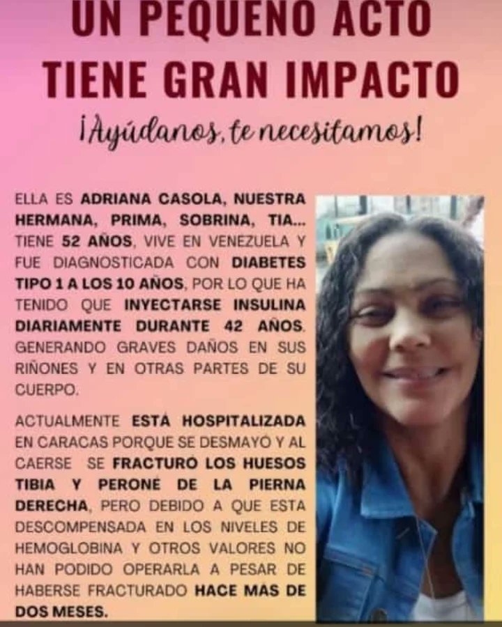 AlcalaMarbelia's tweet photo. Buen día por favor me ayudan a difundir es una querida amiga necesita ayuda esta luchando por su vida hace 2 meses en el hospital de lidice
Pago movil 0102
Teléfono 04167235074
Cedula 6104392

Dejo el gofund https://t.co/euoOGncnyB
