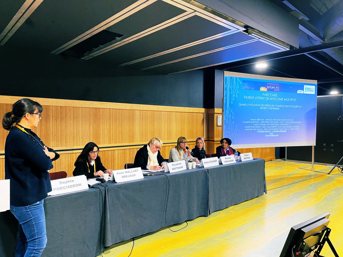 Table ronde sur le parcours de soins du patient atteint d’un myélome multiple, l’occasion de mettre en personne les apports reçus au cours de la journée avec l’évolution des différents rôles infirmiers 🧑🏽‍⚕️