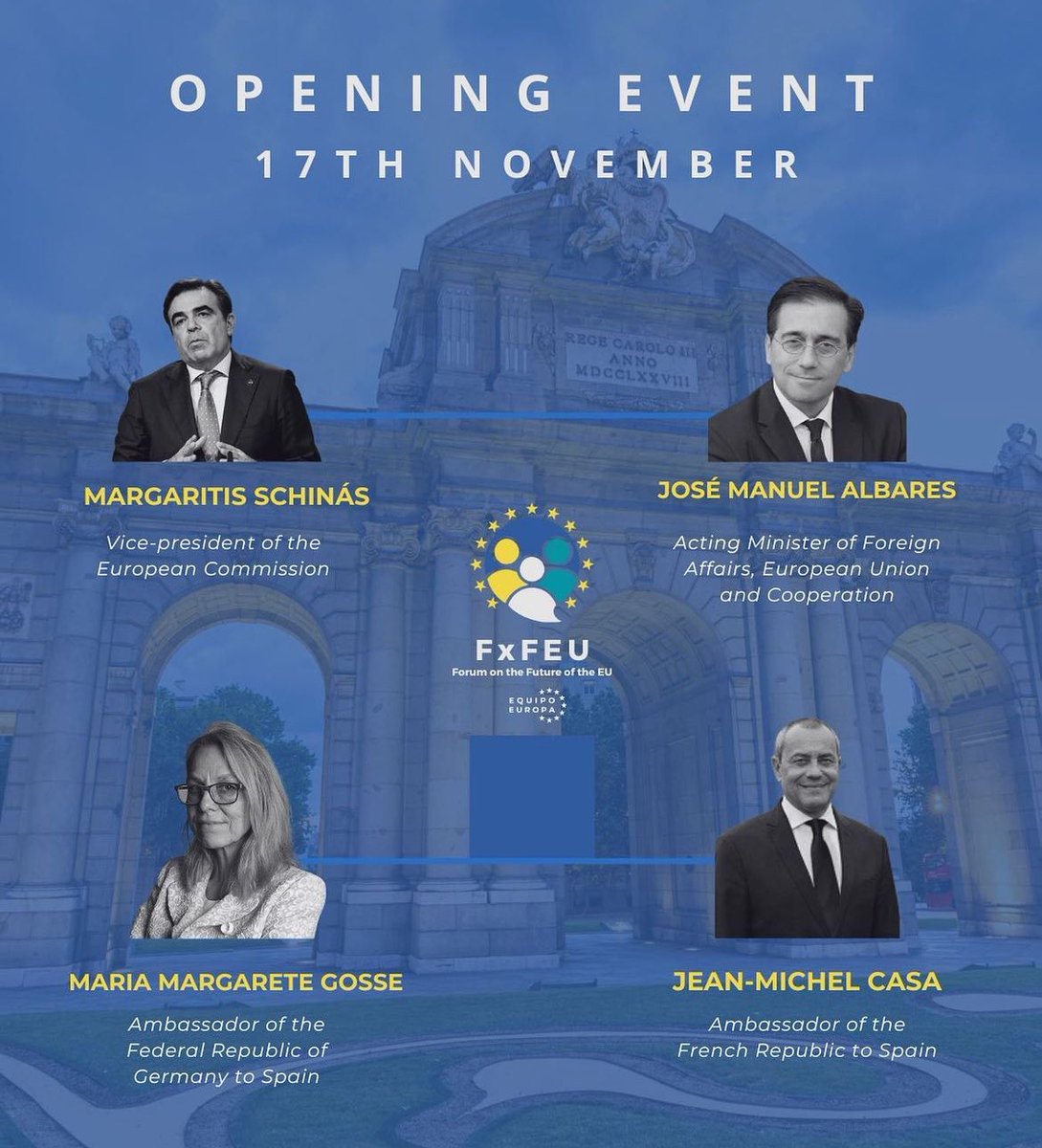 Acting minister <a href="/jmalbares/">José Manuel Albares</a> participates in the "Forum on the Future of the EU" <a href="/forumfutureu/">Forum on the Future of the EU 2024</a>.

Organised by <a href="/Equipo_Europa/">Equipo Europa</a>, it serves as a meeting point for the debate on the future of the #EuropeanUnion.