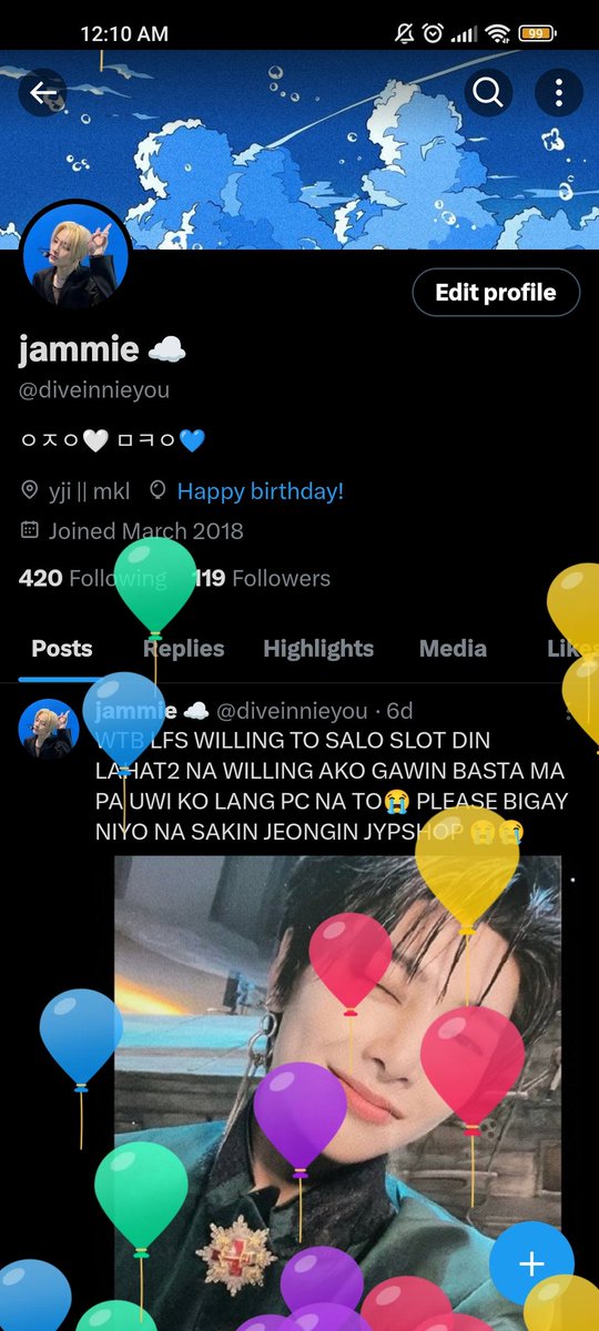 diveinnieyou's tweet photo. YEYYYY MANDATORY TWT BALLOON SCREENSHOT EVERY YEARRRR🥳🥰 https://t.co/IVfUx9zcSB