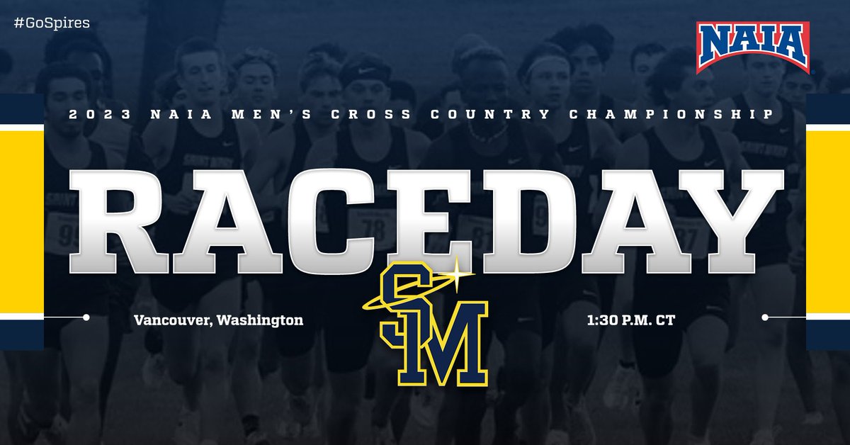 TODAY’S THE DAY! 🏃‍♀️🏃‍♂️
The men’s and women’s XC teams are competing in the NAIA Cross Country Championships today in Vancouver, Washington. The women's race will begin at 12:30 p.m. CT, and the men’s will begin at 1:30 p.m. CT. #GoSpires #FirstCityU