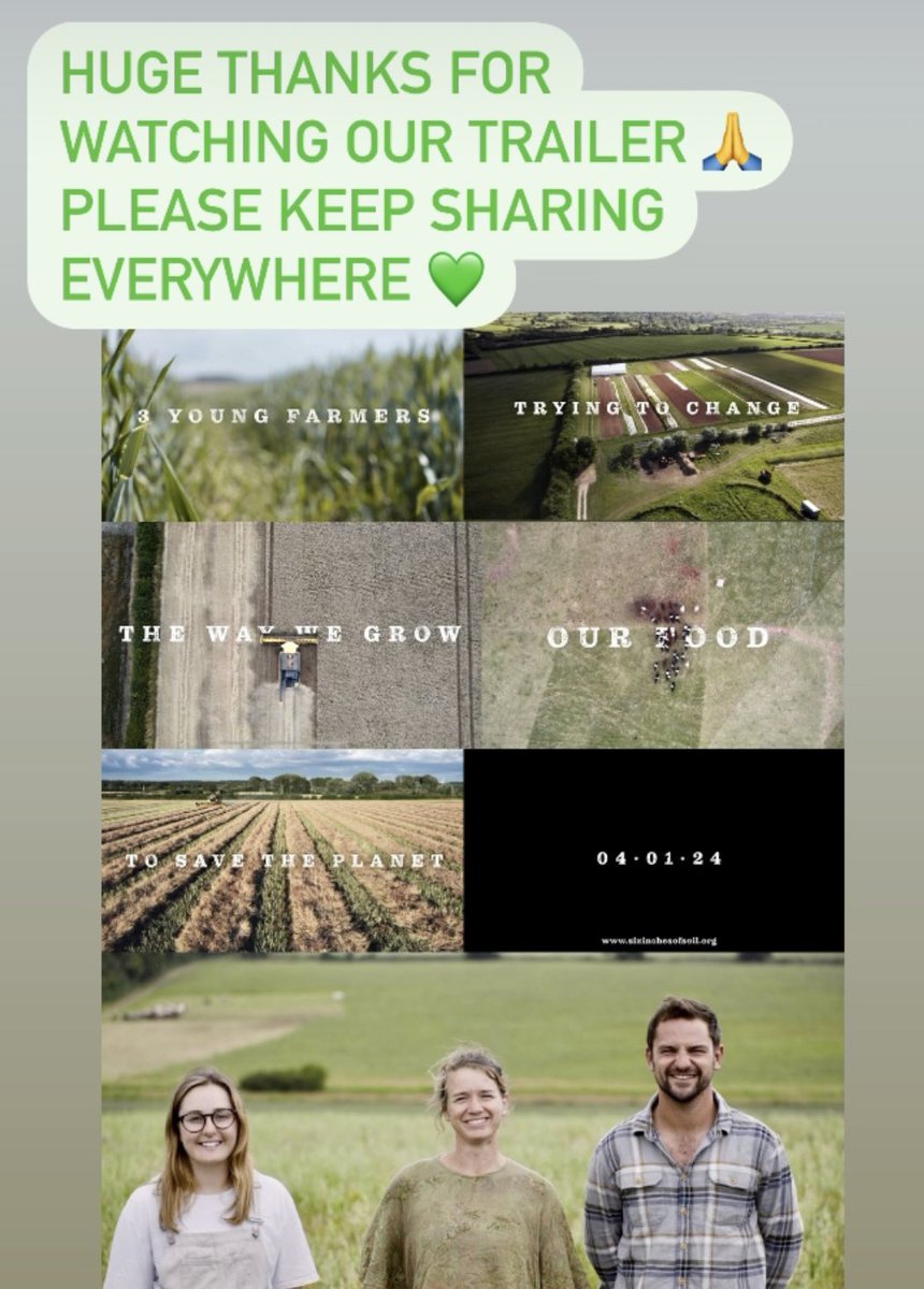 We’re really feeling the love for our #filmtrailer thank you so much 🙏 Please keep sharing so as many people as possible can see the film in 2024 💚
Watch here: bit.ly/3G3TLWi
#regenfarming #agroecology #regenerativefarming #ClimateAction #soil #soilmatters 🪱🪱