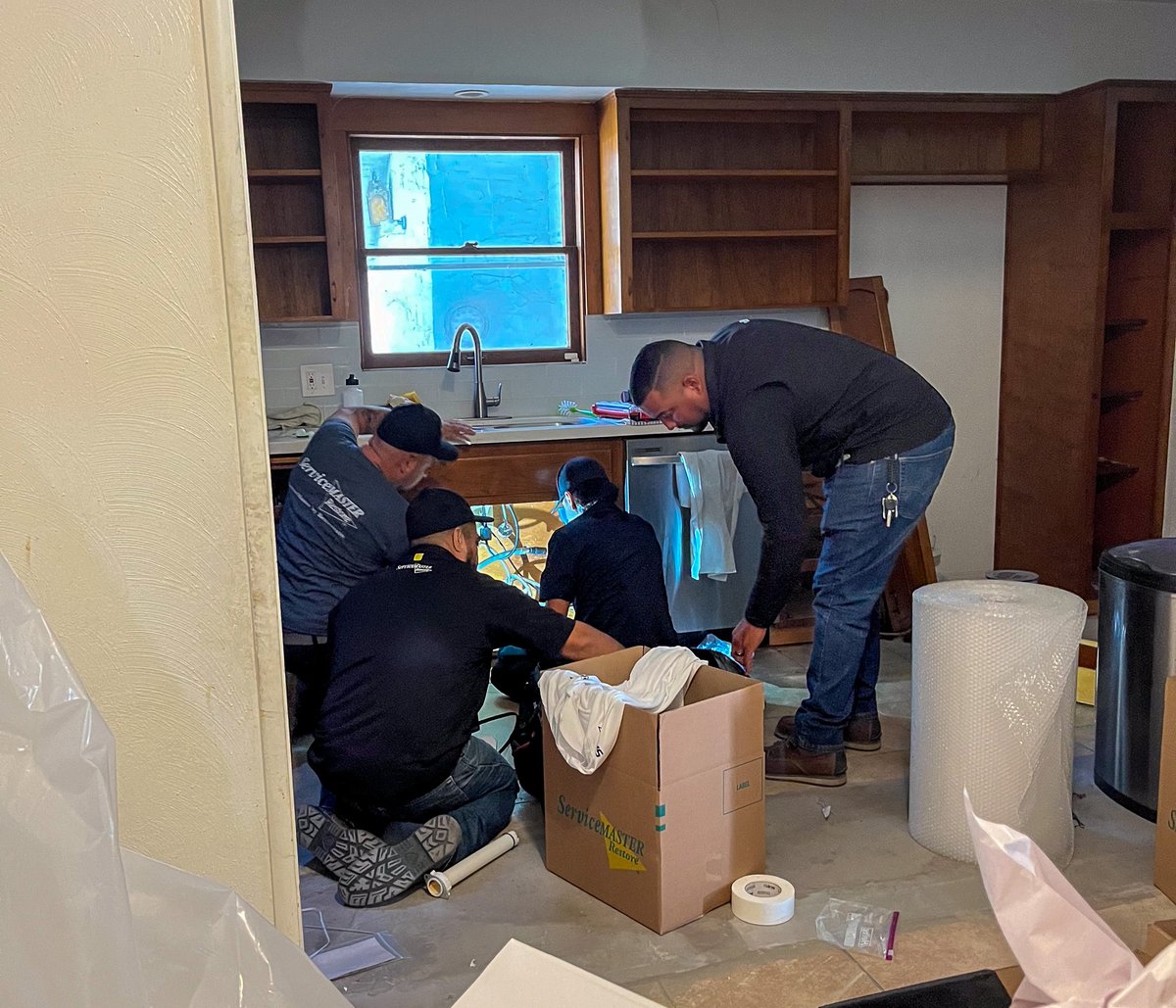 The Fire/Mold Department getting a kitchen prepped and ready right before a demolition!💪