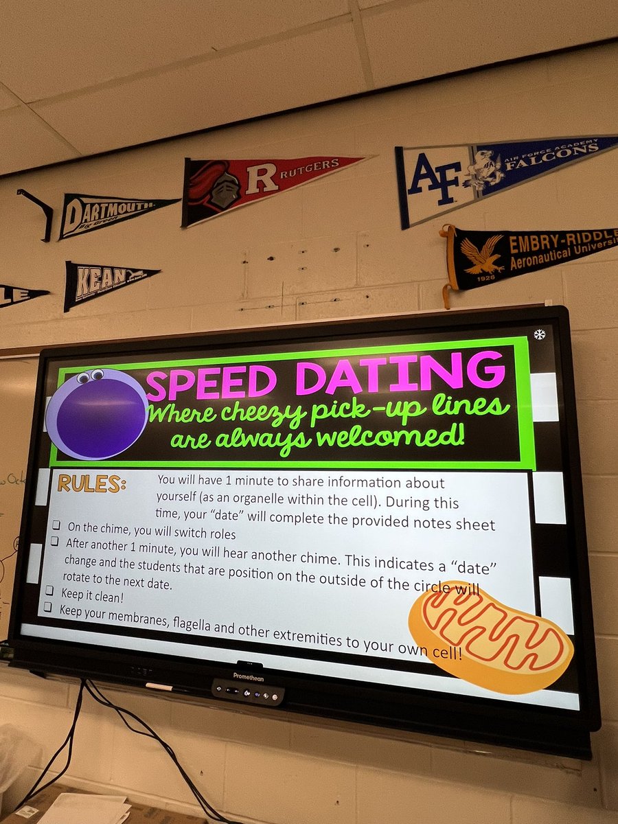 8th grade students in Ms. MAC and Mrs. Harvey’s science class are reviewing parts of a cell through an activity called Organelle Speed Dating!