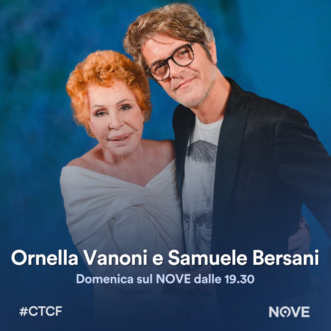 Una coppia sorprendente.

Dopo averci regalato un meraviglioso duetto con il pezzo ‘Calma rivoluzionaria’, domenica saranno insieme a #CTCF: @OrnellaVanoni e @SamueleBersani 👏🏼