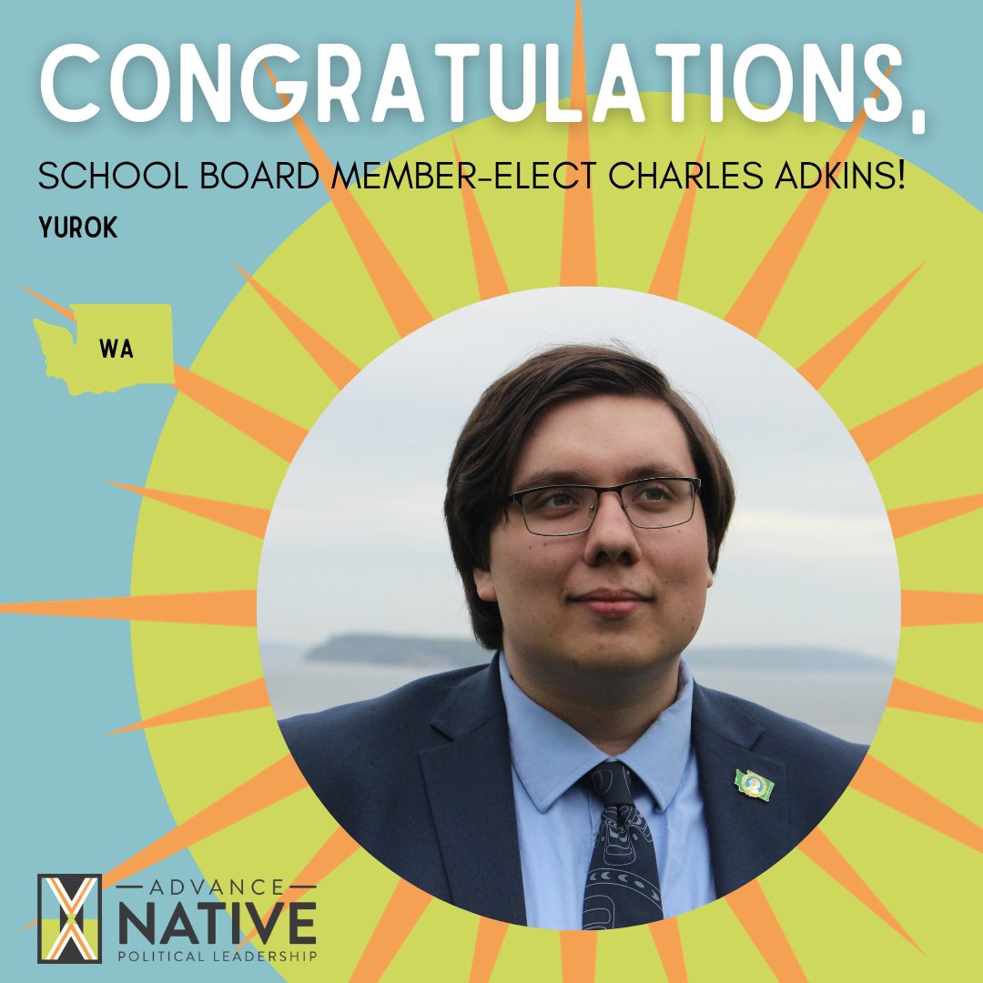 advancenativepl's tweet image. 🎉 WIN 🎉 Congrats, School Board Member-Elect Charles Adkins (Yurok)! We are so proud to support your leadership! The Everett (WA) School District School Board will benefit from your voice, leadership, and experience.

#NativeVote #NativeVote2023 #BuildNativePower
