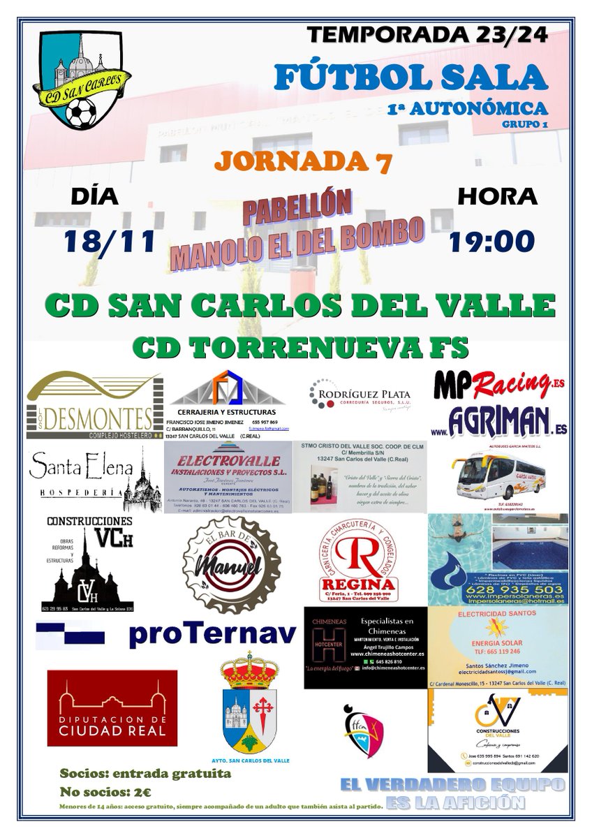 Jornada 7| Esta jornada recibimos en casa al CD Torrenueva en el partido que se celebrará mañana sábado a las 19h en el pabellón Manolo el del Bombo.