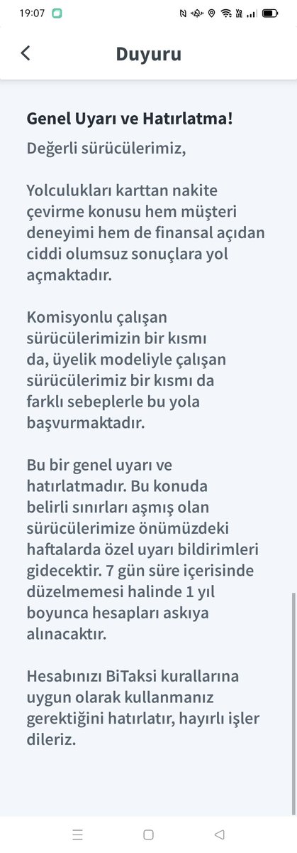umitektas's tweet photo. @BiTaksi bu durumu müşterlerinizi ikaz ederek düzeltin şöför ne yapsın yolcunun kartı tanımlı ama postan başka kart ile ödemek istiyor. Bu kararı gözden geçirin bence https://t.co/6pUmZny9is