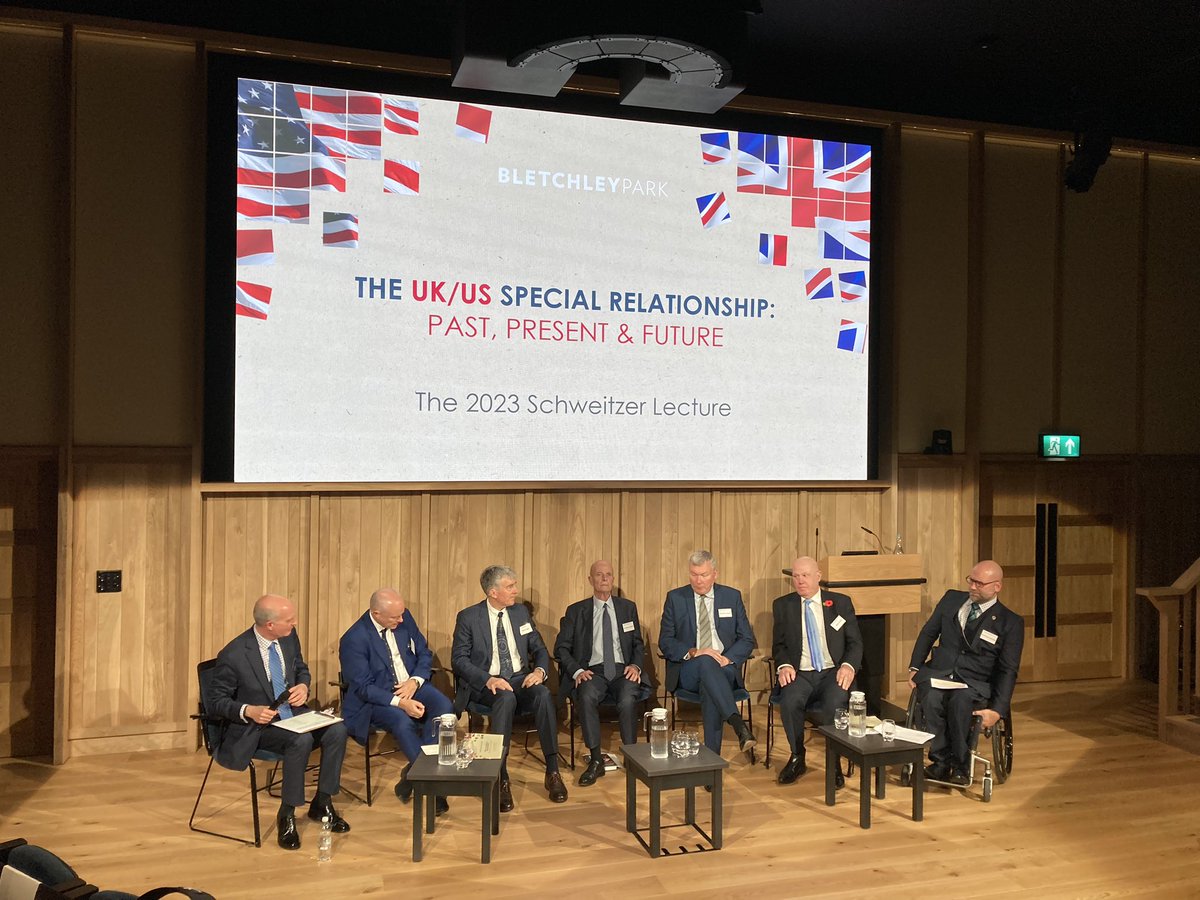 Privileged to have been invited to the inaugural lecture in the new theatre <a href="/bletchleypark/">Bletchley Park</a> yesterday, really interesting talk from <a href="/MickWSmith/">Michael Smith</a> and a thought-provoking panel discussion afterwards. <a href="/TrooperAbs/">David Abrutat 🇺🇦</a>