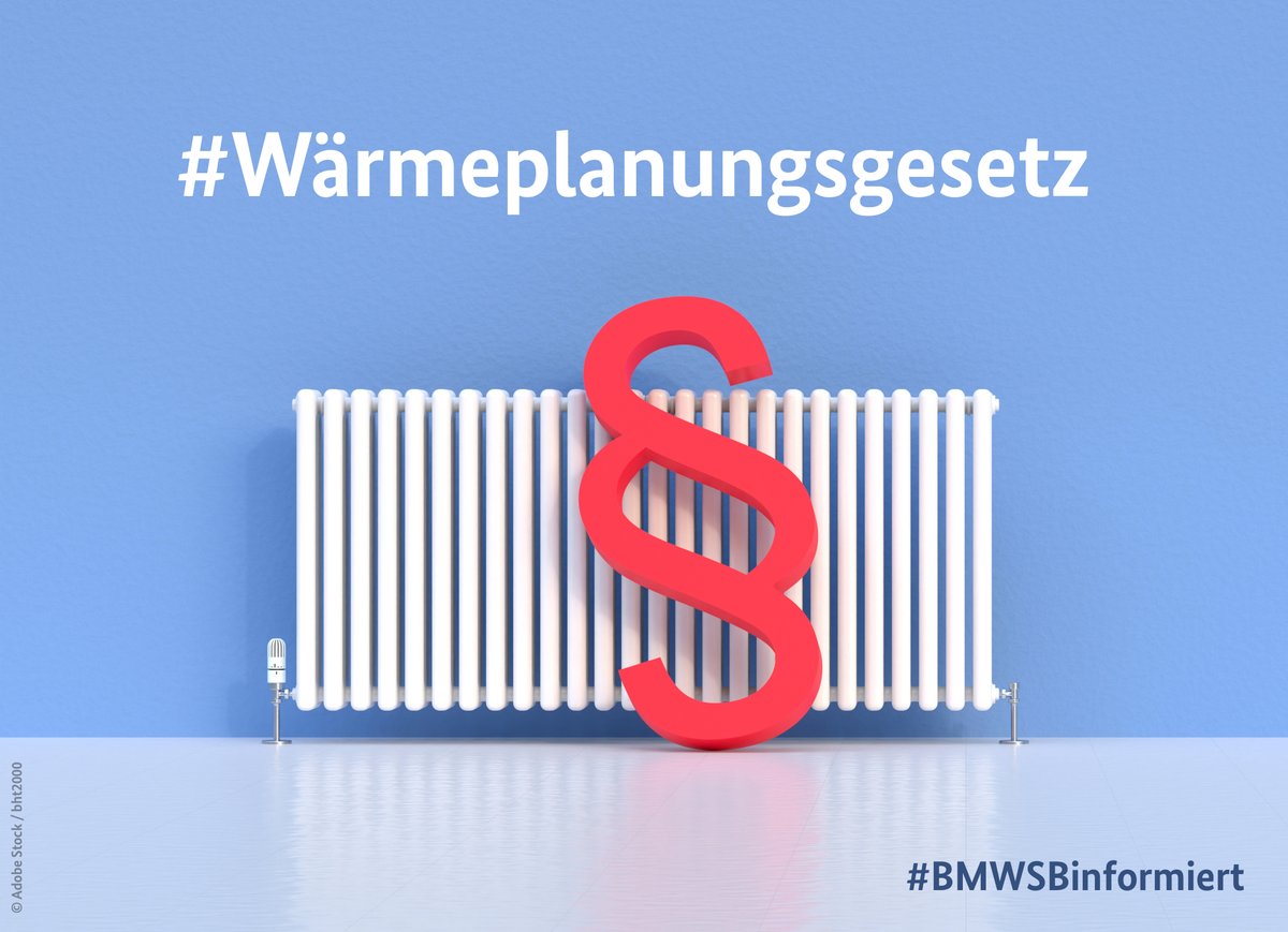 BMWSB_Bund's tweet photo. Mit dem heute vom @Bundestag beschlossenen #Wärmeplanungsgesetz geht Deutschland einen wichtigen Schritt auf dem Weg zu einer klimafreundlichen und bezahlbaren #Wärmeversorgung. Es soll zum 1. Januar 2024 in Kraft treten. Das regelt das Gesetz 🧵👇 #Infothread https://t.co/HZ71vUfdWZ