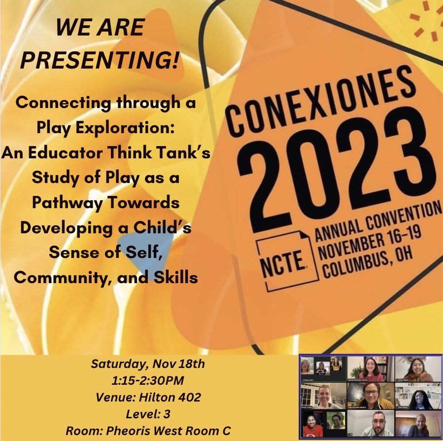 Hope to see you at NCTE! Our early childhood think tank is presenting on the power of PLAY <a href="/ThinkTank_Play/">Early Childhood Think Tank</a>