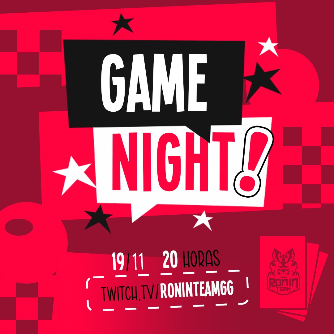 roninteamgg's tweet photo. Te esperamos para pasarla bien con los streamers de Ronin en nuestra Game Night, no te la pierdas!
📺https://t.co/gNRpYOiz36
📅19/11 ⏰20:00 🇵🇾
#WeAreRoninTeam https://t.co/vcRdtPJnIH