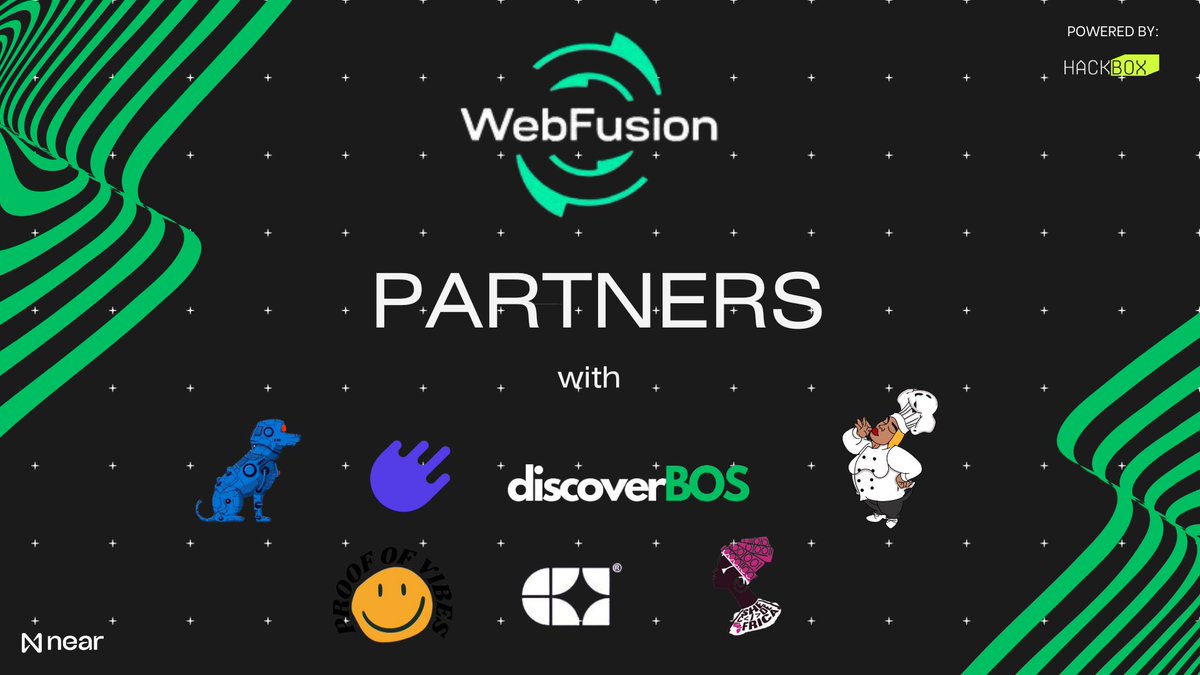 Fuelled by a powerhouse of partners—
<a href="/MeteorWallet/">Meteor Wallet</a>,
<a href="/EnyataHQ/">Enyata</a>, 
<a href="/SheCodeAfrica/">She Code Africa</a>, 
@vibesproof, 
<a href="/sharddog/">ShardDog</a>, 
<a href="/Yoyocooks__/">Yoyocooks</a>, 
@DiscoverbOS, and more — 
WebFusion beckons developers, designers, founders, crypto enthusiasts, and even people from Web2.

Join us for an epic journey at