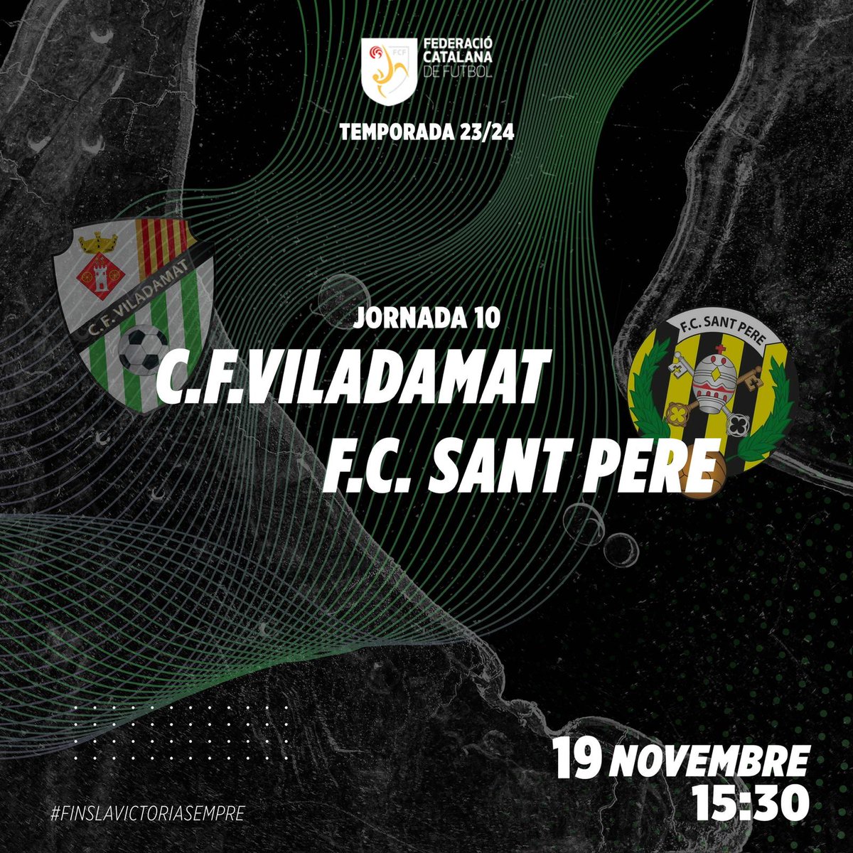 Diumenge de partit! A 2/4 de 4 de la tarda ens visita el Sant Pere.
#AmuntViladamat