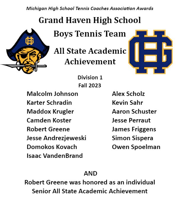 🎾Congratulations to our Boys Tennis Academic All-State Achievement!🎾#StudentAthlete