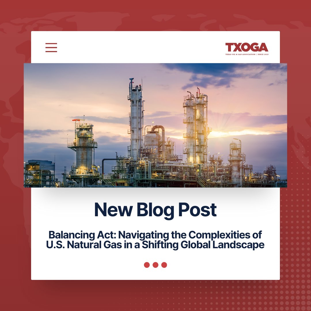 Check out the latest analysis by TXOGA Chief Economist @RDeanForeman1 which finds that natural gas remains a crucial and pivotal energy source, and its efficient management requires a pragmatic, forward-looking policy approach. Read more: txoga.org/balancing-act-…