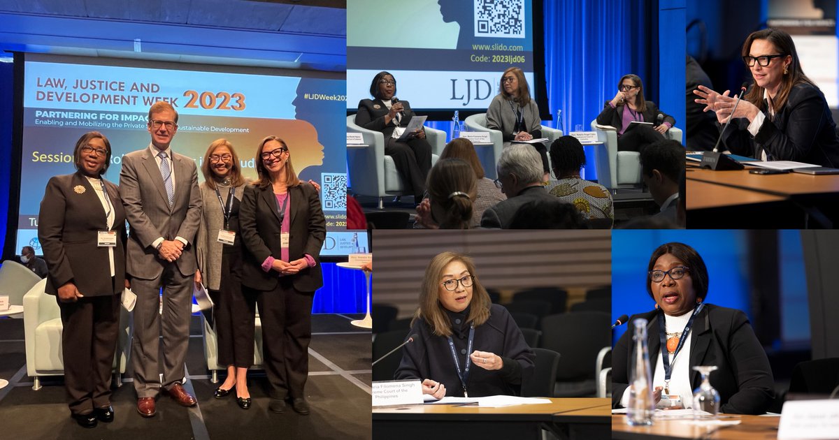 Amazing panel with Supreme Court Justices Vera Ngassa (Cameroon), Maria Filomena Singh (Philippines) and Natalia Ángel Cabo (Colombia) on challenges facing women in society and the economy. Their courage, boldness & passion are inspirational. #LJD Week @World Bank