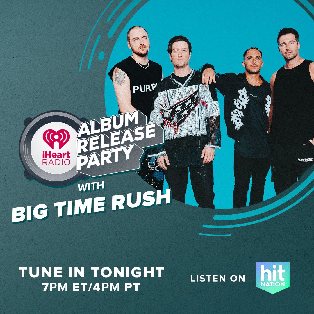 TONIGHT! Listen to our Album Release Party happening at 7pm ET on @iHeartRadio! We’re celebrating Another Life Deluxe. #iHeartBigTimeRush Set a reminder: ihr.fm/BigTimeRushARP