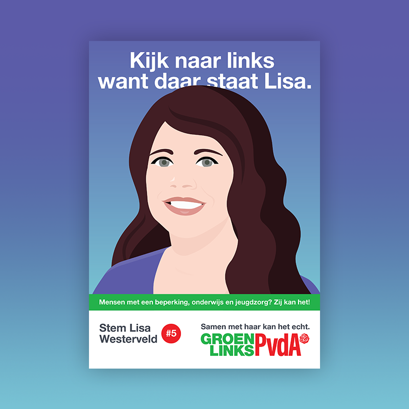<a href="/Lisawesterveld/">Lisa Westerveld 🟥</a> in leerlingen-peiling op 1 💥

Dus voor haar een special design poster! 
Als dank voor wat zij voor ons voor elkaar heeft gebokst, en nog gaat boksen.

Hierbij een:
#LaatsteLoodjesCampagneposter 💚❤️

Lisahebber? Zie link en print pdf.
lbvso.nl