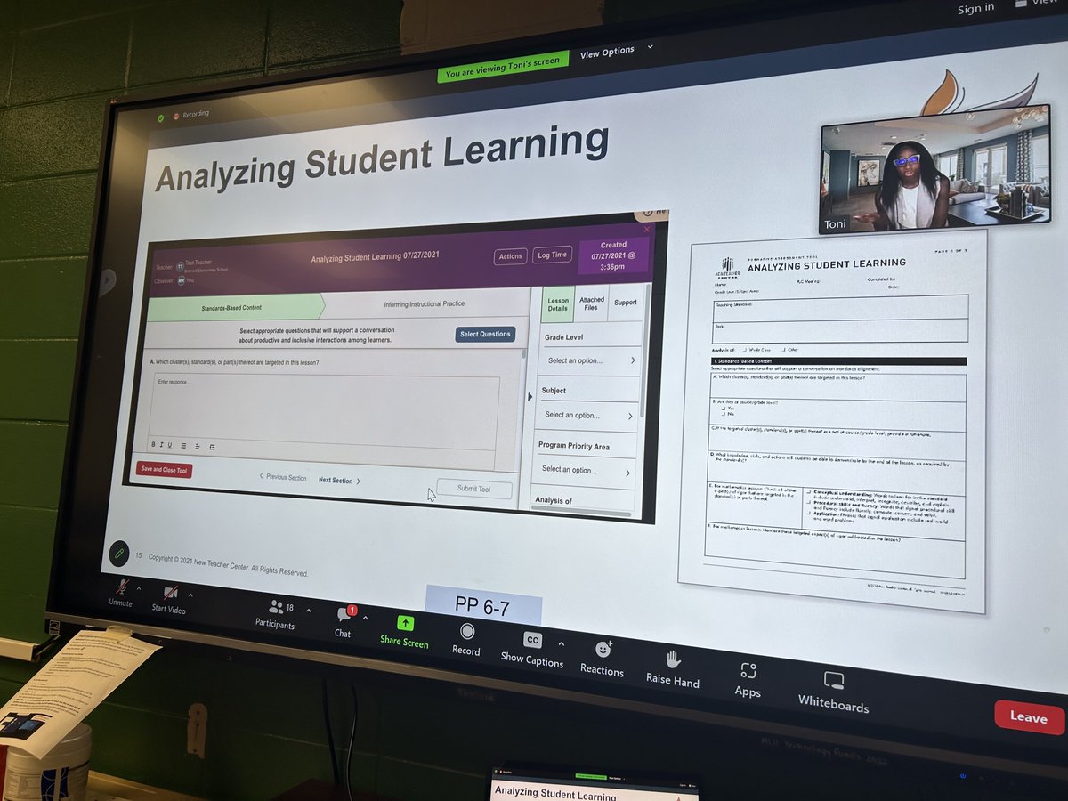 This week, the MLK Elementary School mentors attended professional development on Analyzing Student Learning. This PD was presented by the New Teacher Center.