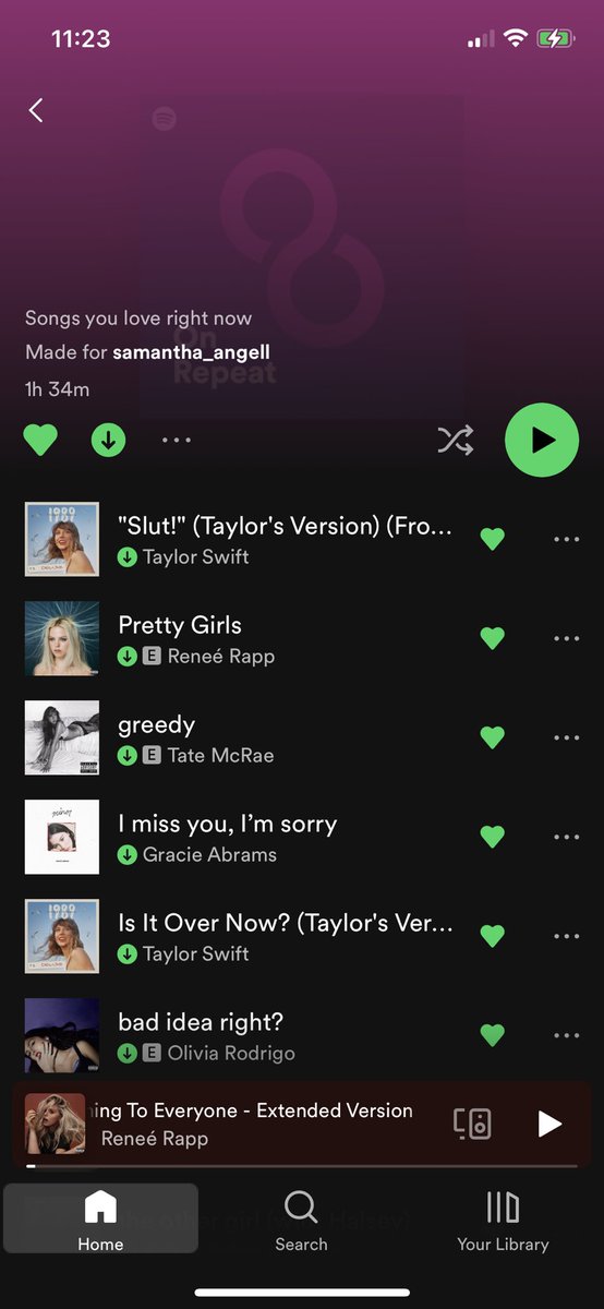 Not pictured: literally all of <a href="/SabrinaAnnLynn/">Sabrina Carpenter</a> ‘s ‘emails’ album ❣️

My girls <a href="/taylorswift13/">Taylor Swift</a> <a href="/oliviarodrigo/">Olivia Rodrigo</a> <a href="/reneerapp/">RMJ</a> <a href="/gracieabrams/">Gracie Abrams</a> &amp; sabrina are all i listen to, tbh 🫶🏻