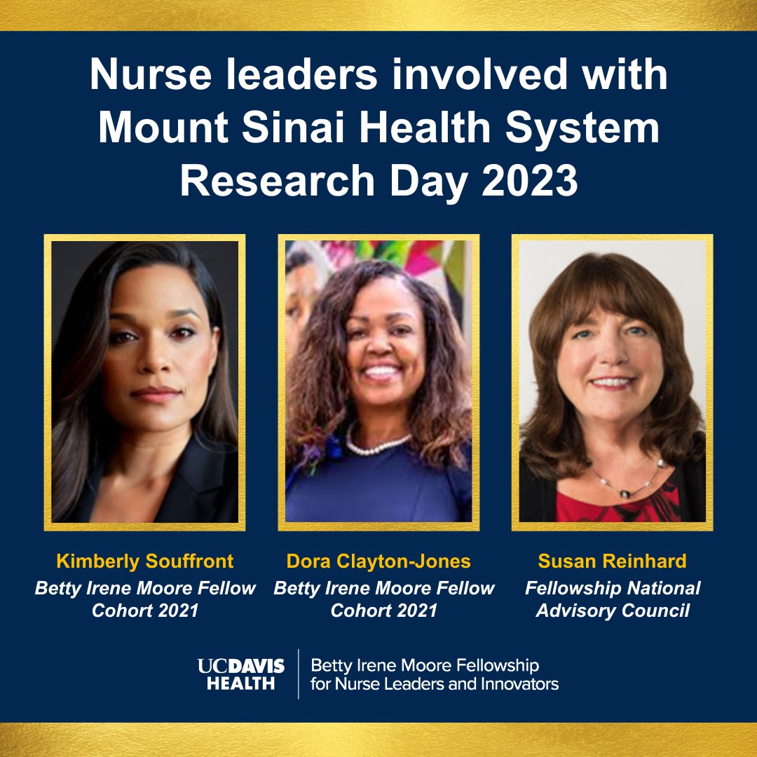 UC Davis Betty Irene Moore School of Nursing (@ucdavis_nursing) on Twitter photo Our #BettyIreneMooreNurseFellows program congratulates fellow @DrClaytonJones and national advisory councilor <a href="/susanpolicy/">Susan Reinhard</a> for their keynote speeches at <a href="/MountSinaiNYC/">Mount Sinai Health System</a> Nursing Research Day! Both were invited to participate by fellow <a href="/kimsouffront/">Kimberly Souffront PhD, RN, FNP-BC</a>. More: ucdavis.health/3usQs8v Our #BettyIreneMooreNurseFellows program congratulates fellow @DrClaytonJones and national advisory councilor <a href="/susanpolicy/">Susan Reinhard</a> for their keynote speeches at <a href="/MountSinaiNYC/">Mount Sinai Health System</a> Nursing Research Day! Both were invited to participate by fellow <a href="/kimsouffront/">Kimberly Souffront PhD, RN, FNP-BC</a>. More: ucdavis.health/3usQs8v