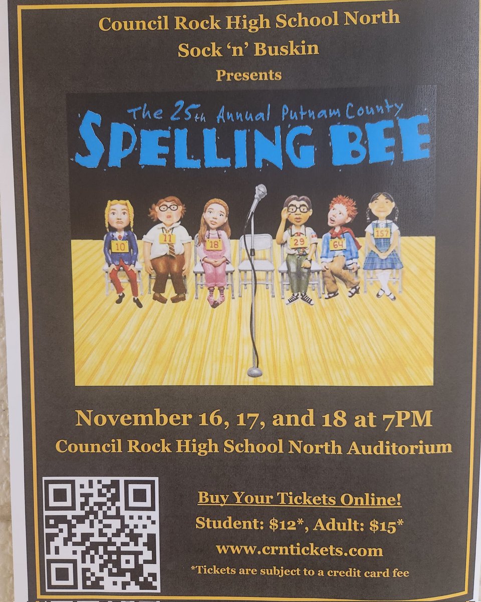 CouncilRockEA's tweet photo. Please support CR North's theater group, Sock 'N' Buskin, co-advised by CREA member Seth Epstein. Come out to see the show and the incredible performance of our students! https://t.co/IBw0lCx3kb