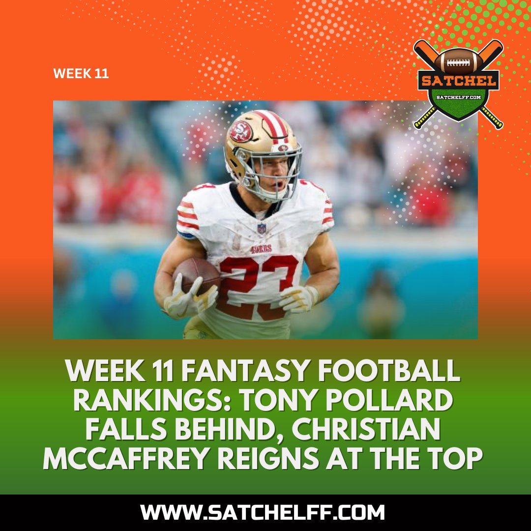 SatchelFF's tweet photo. RB rankings for Week 11:
1Christian McCaffrey (SF - RB)
2Austin Ekeler (LAC - RB)
3Travis Etienne Jr. (JAC - RB)
4Josh Jacobs (LV - RB)
5Jahmyr Gibbs (DET - RB)

Disclaimer: All rights reserved.

#Satchelff #FantasyFootball #Week11Rankings https://t.co/9IVTUxctAR